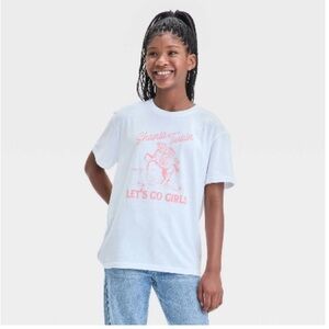 Kids' White Graphic Tee shirt small Shania Twain let’s go girls short sleeve nwt